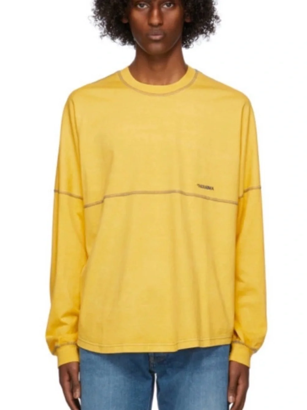 NWT AMBUSH Yellow Football Long Sleeve T-Shirt SZ M